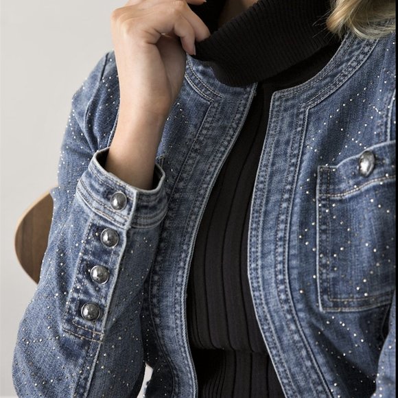 WHITE HOUSE BLACK MARKET LIMITED EDITION EMBELLISHED DENIM JACKET NEW W TAGS 4 - Picture 9 of 16